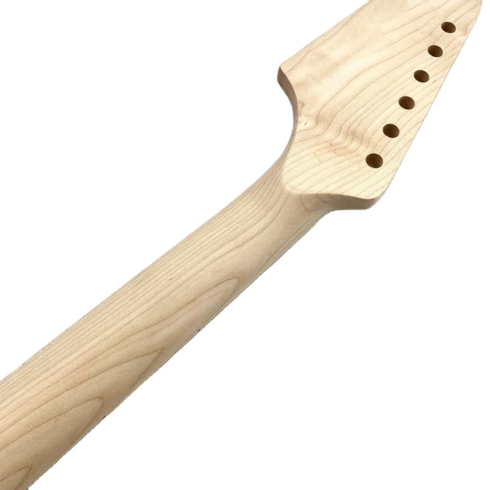 Custom 22 Frets 9.5 Inch Radius Paddle Headstock ST TL Electric Guitar Neck Unfinished Maple Neck