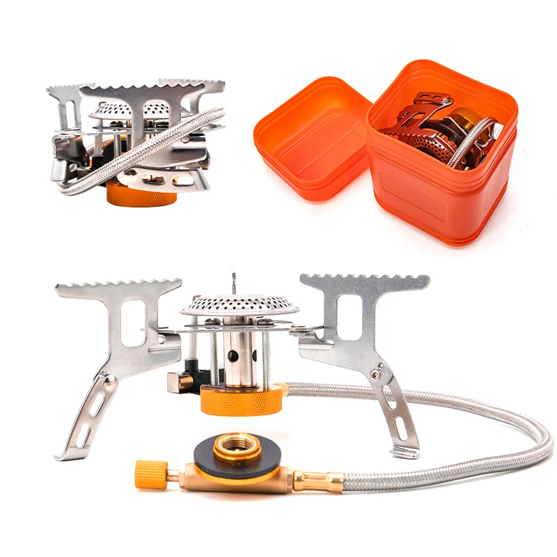 PACOONE Windproof Camp Stove Camping Gas Stove Portable Collapsible Stove Burner for Outdoor Backpacking Hiking and Picnic