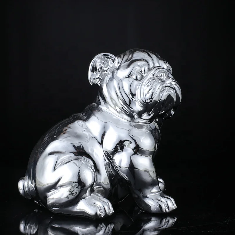High Quality Animal Sculpture Wholesale Resin craft gold silver dog statue sculpture
