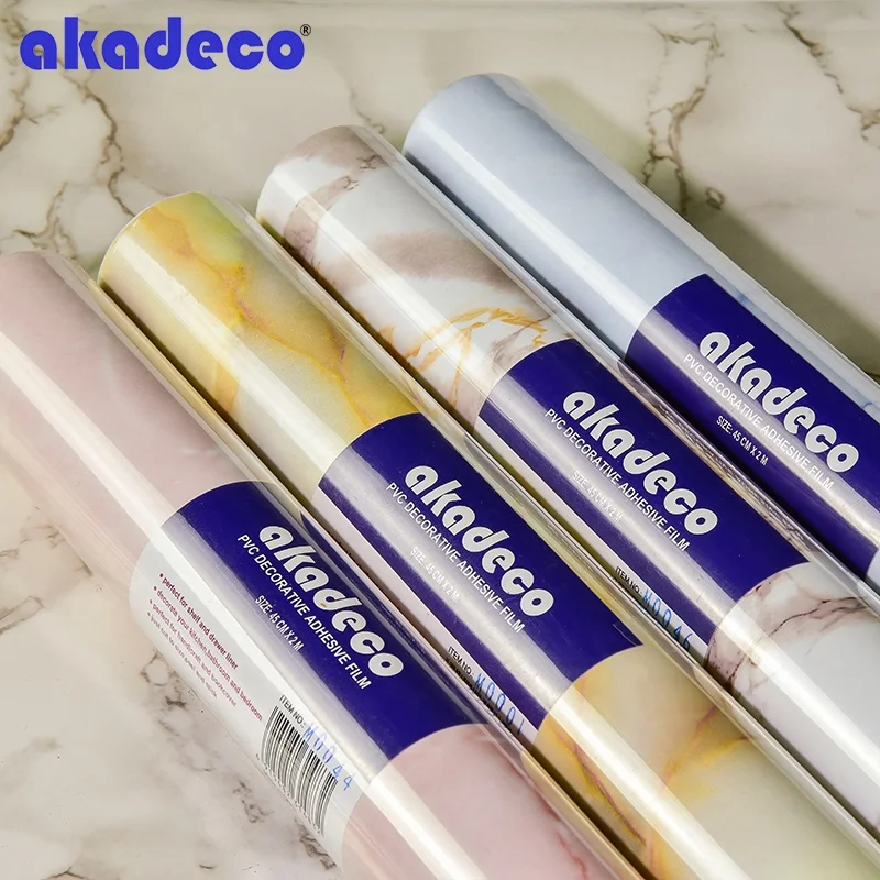 Hot selling self adhesive marble granite contact paper cabinet shelf liner pvc wallpaper