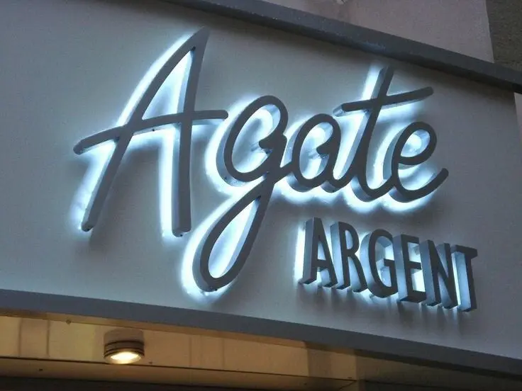 waterproof outdoor signage business name sign customized metal logo Backlit Led Logo Business Signboard