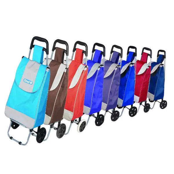 Customized Supermarket Foldable Trolley Shopping Bags Folding Shopping Carts Vegetable Luggage Shop Trolley Bags with Wheel