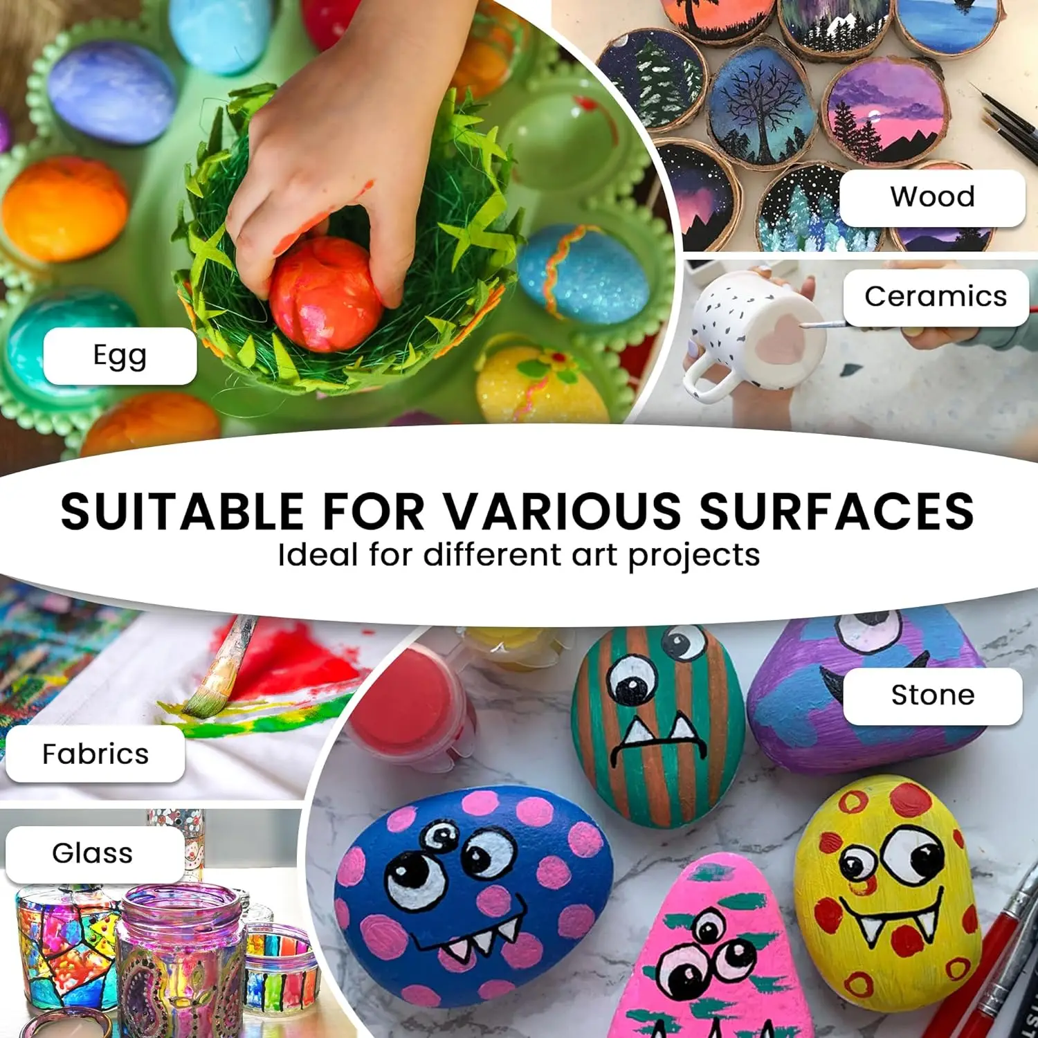 30 Vibrant Colors Metallic Neon Pastel Pre Mixed High Flow For Canvas Paper 2 Ounces Per bottle Acrylic Pouring Paints Set