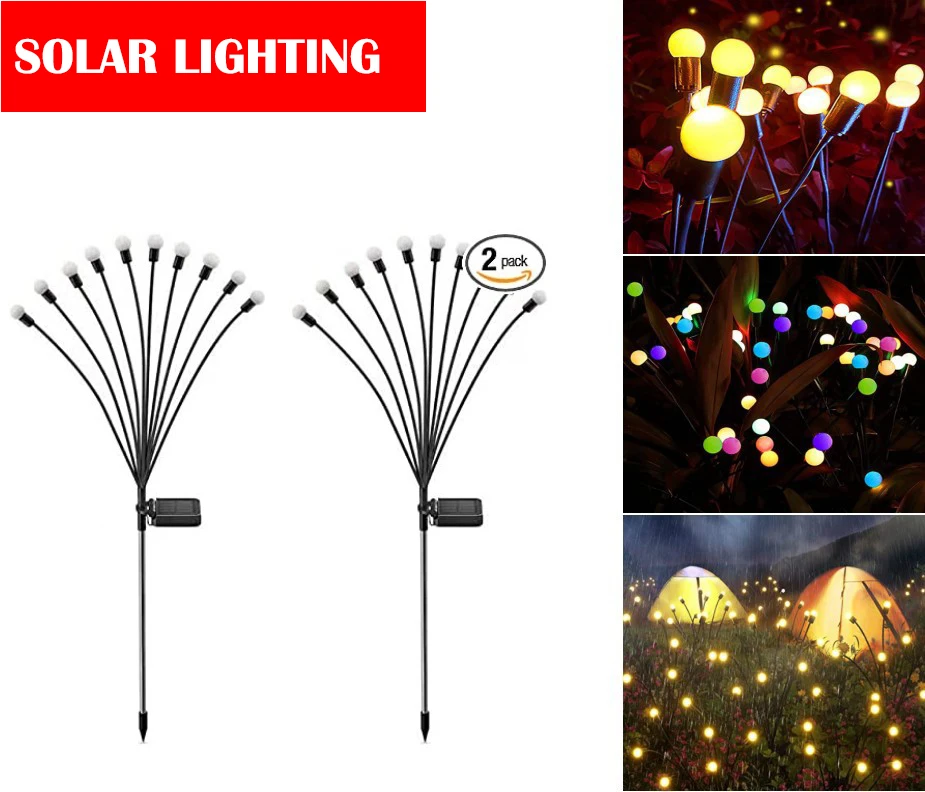 Hot Sale Garden Light  Firefly Solar LED Light, Solar Charging Glowworm LED Light for Garden Park