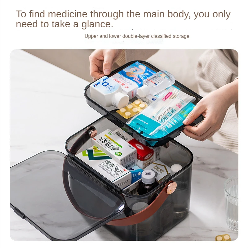 Two Layers Medicine Chest Plastic Home Use Storage First Aid Kit Box Cabinet storage box hot sale products