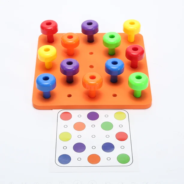 Stacking Peg Board Set Toy - Early Learning For Fine Motor Skills