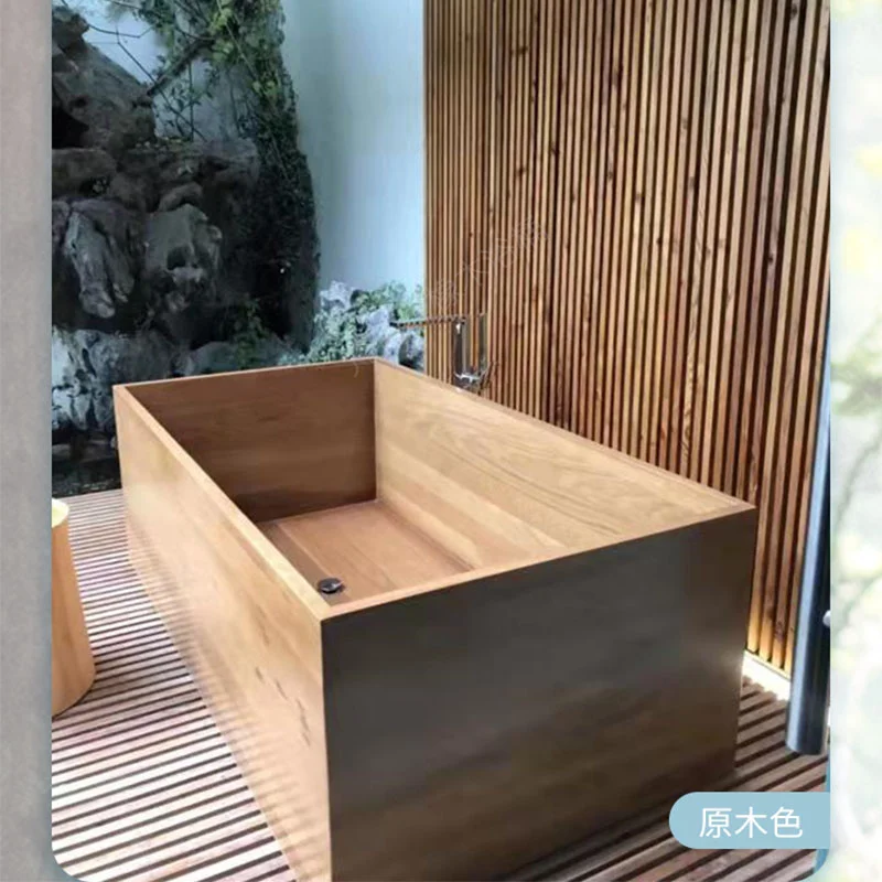 new product 160CM 5.25FT high quality freestanding Wood Bathtubs Japanese style Golden Sandalwood