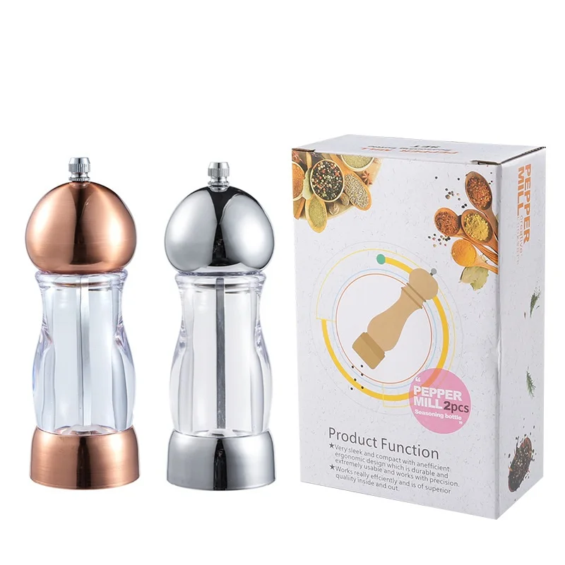 Salt And Pepper Grinder Manual Refillable Salt And Pepper Mills Spice Grain Grinder With Adjustable Ceramic Grinding