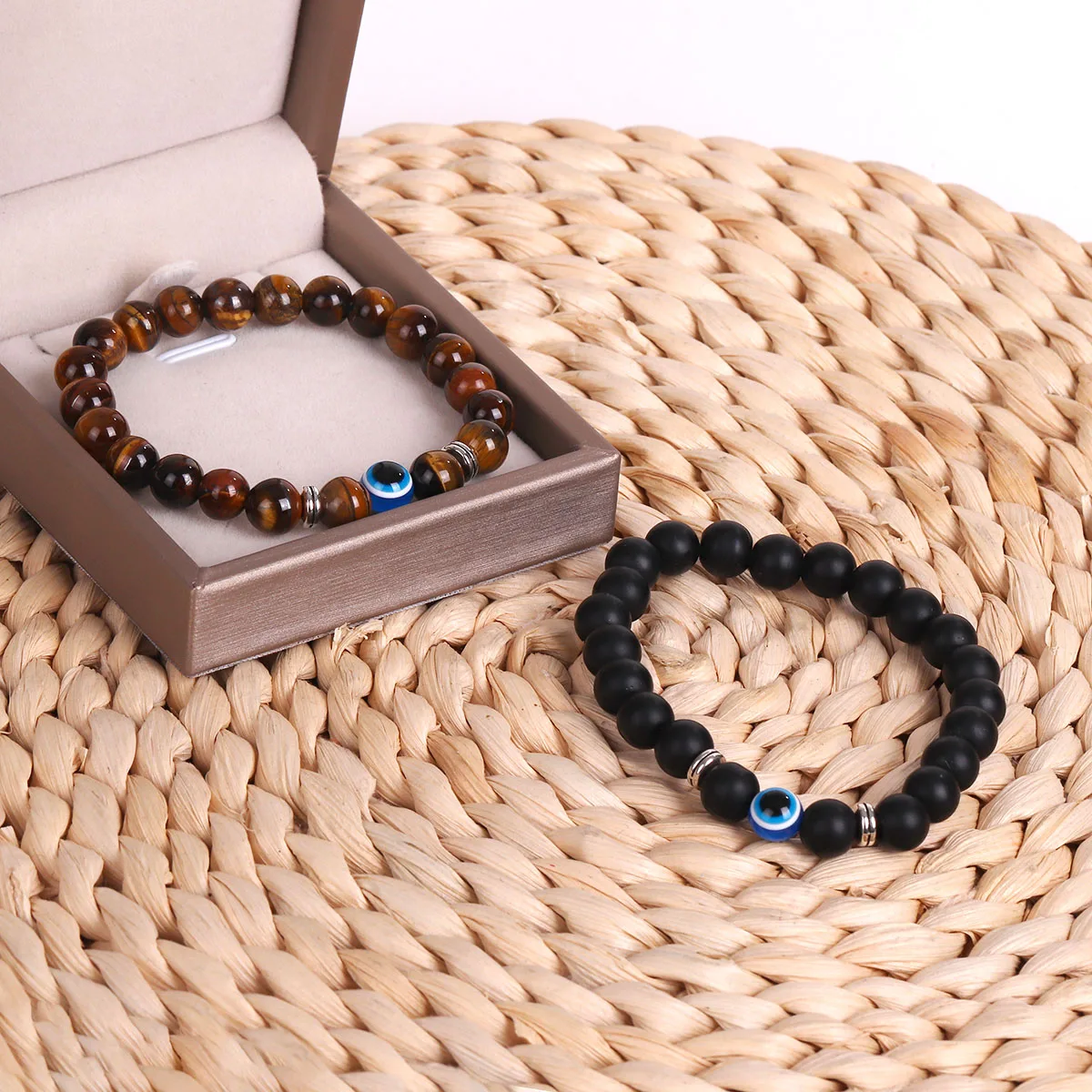 Wholesale tiger eye bracelet for men evil minimalistic eye summer products under 2 dollar  natural stone bead jewelry bracelets