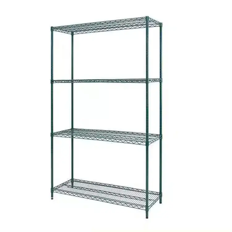 Four Level tier Epoxy Coated Super Erecta Metro 4-Shelf Heavy Duty Industrial Usage Metallic Wire Shelving Unit