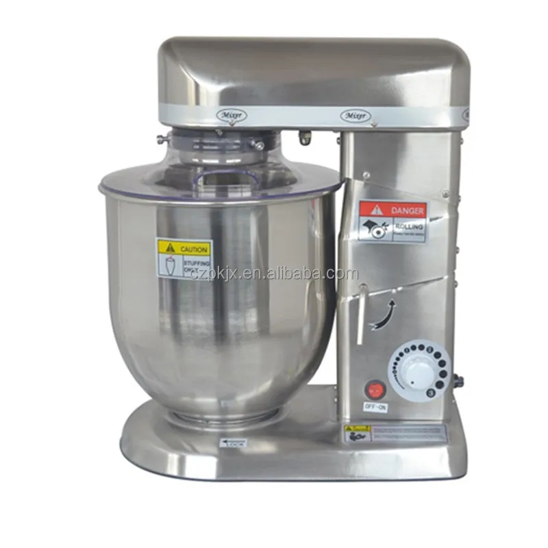 Electric Commercial Stand Mixer, 10L Dough Hook, Flat Beater Attachments, Splash Guard with Whisk, Stainless Steel