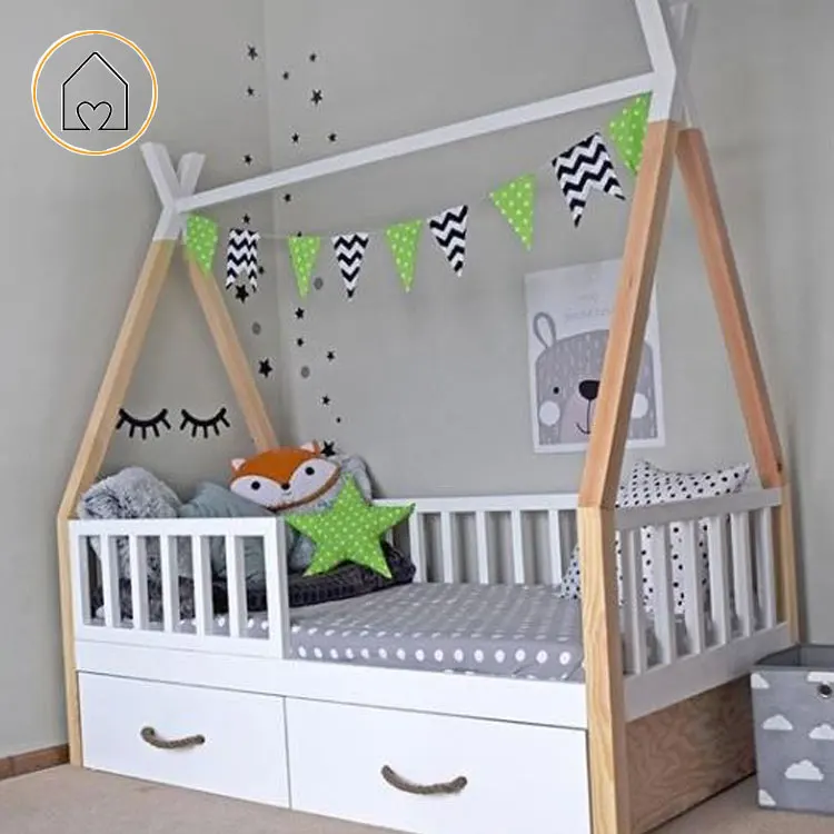 White on top kids children bedroom teepee bed
