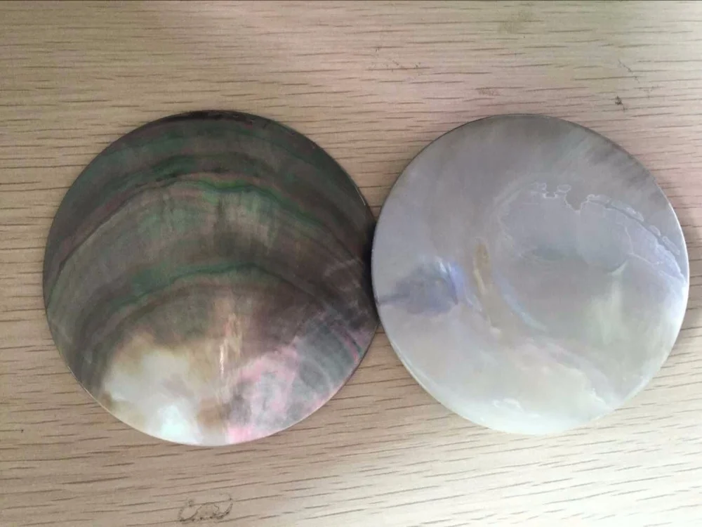 polished black lip mother of pearl shell disc