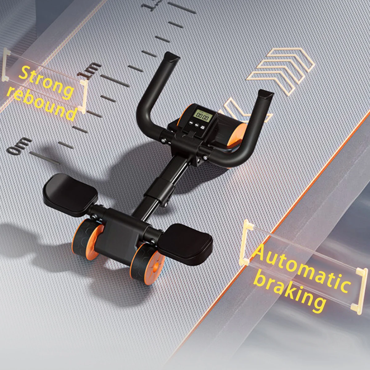 Hot Sale Upgraded Elbow Support Automatic Silent Rebound LCD Count Time Calories Abdominal Wheel