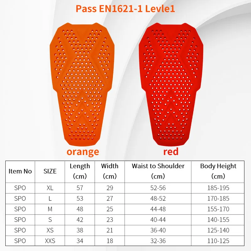 Hot Selling back protector motorcycle back protection CE1621-2 Level1 back protector for ski