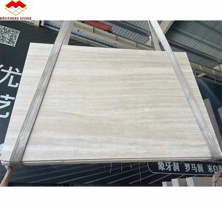 Beige Travertine Slab White Travertine Stone for Villa Flooring and Wall Stone Italy Customized Modern Interior Polished Calcite