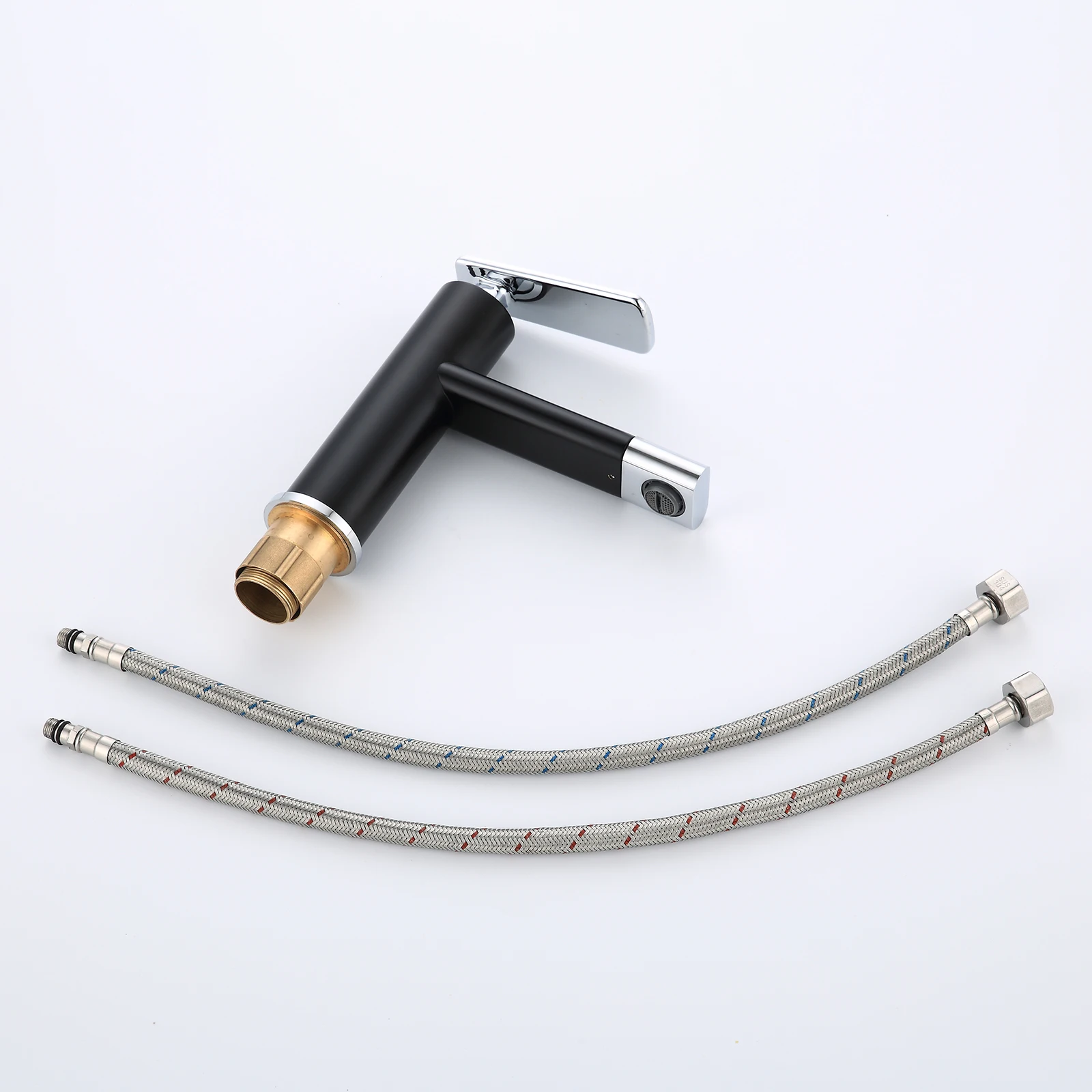 Hot Selling Basin Mixer Faucet Chrome Bathroom Faucet Hot Cold Water Mixer FLG with 360 Degree Rotation Faucet Spout Sink Black