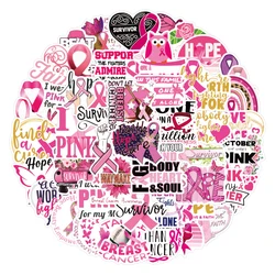 50pcs/Pack Waterproof Red Ribbon Stickers Skateboard Motorcycle Guitar Luggage Laptop Bicycle Sticker Kids Toys