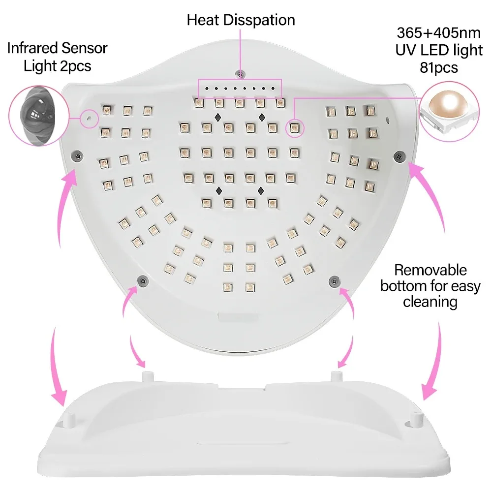 Sun X26 MAX 81 leds Nail Art UV LED Lamp For Nails Professional Manicure Gel Polish Drying Lamps With Timer Auto Sensor