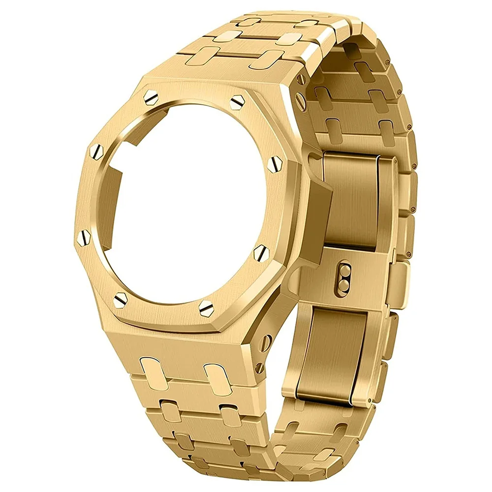 Sport mens stainless steel silver black gold fashion watch full mod kit for g-shock ga2100/ga2110
