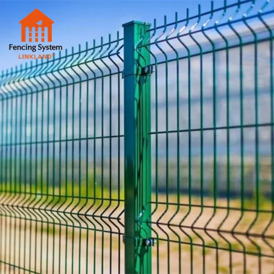 Eco friendly fence designs pvc coated 3d v bending metal mesh fencing