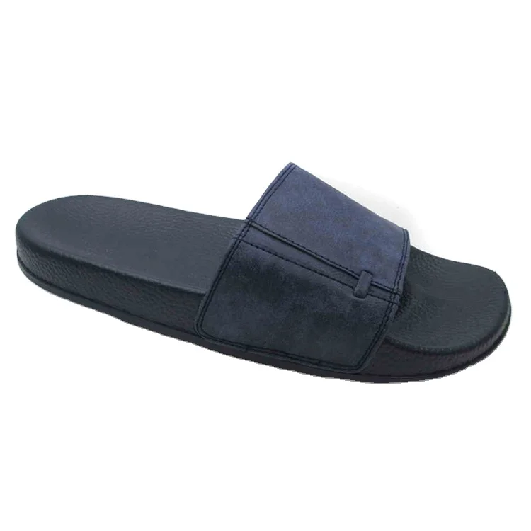 
HIGH QUALITY PU UPPER SLIDES SANDALS MEN EVA INJECTION FACTORY WHOLESALE SLIPPERS 