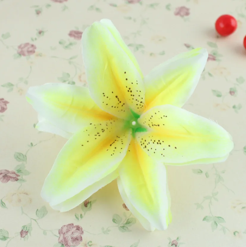 Artificial silk lily flower head for DIY hair flower accessory wedding decoration