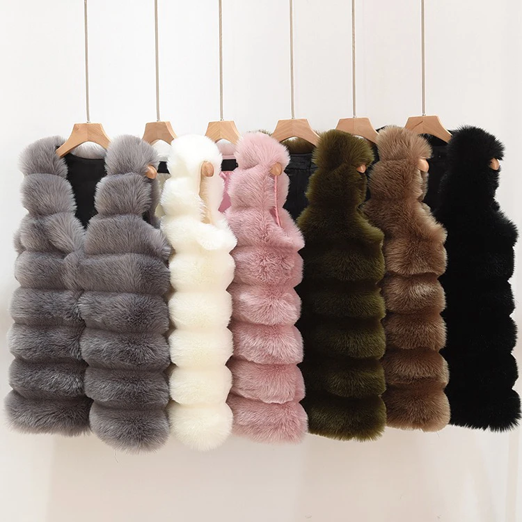 Jtfur, высококачественный жилет из искусственного лисьего меха, женская верхняя одежда, пальто, элегантный полосатый жилет из искусственного меха