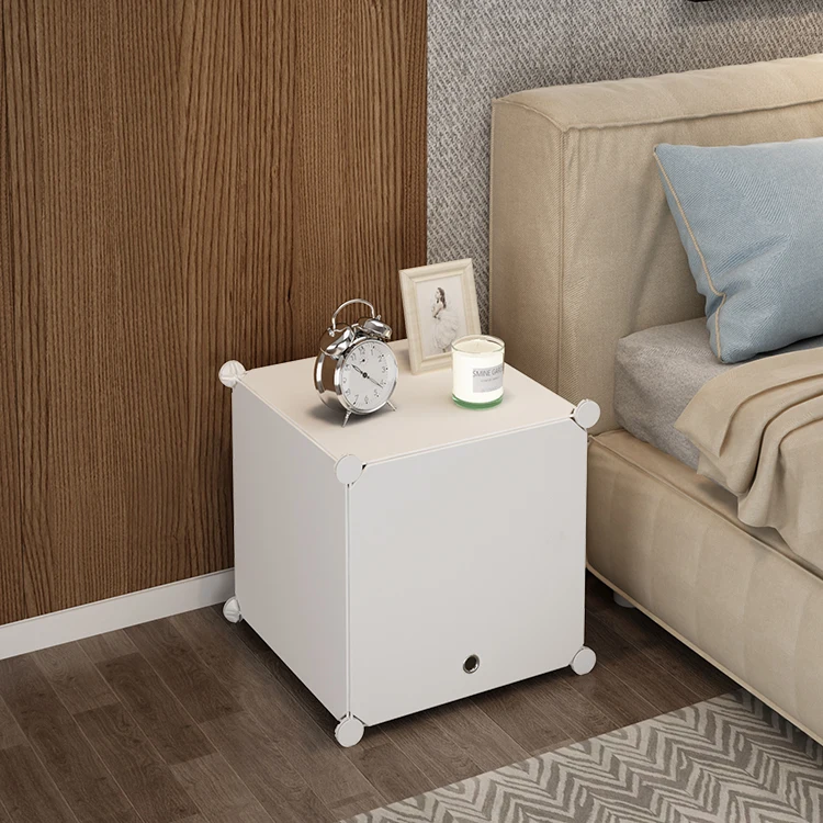 simple style cheap price wholesale PP panel small bedside storage cabinet for living room