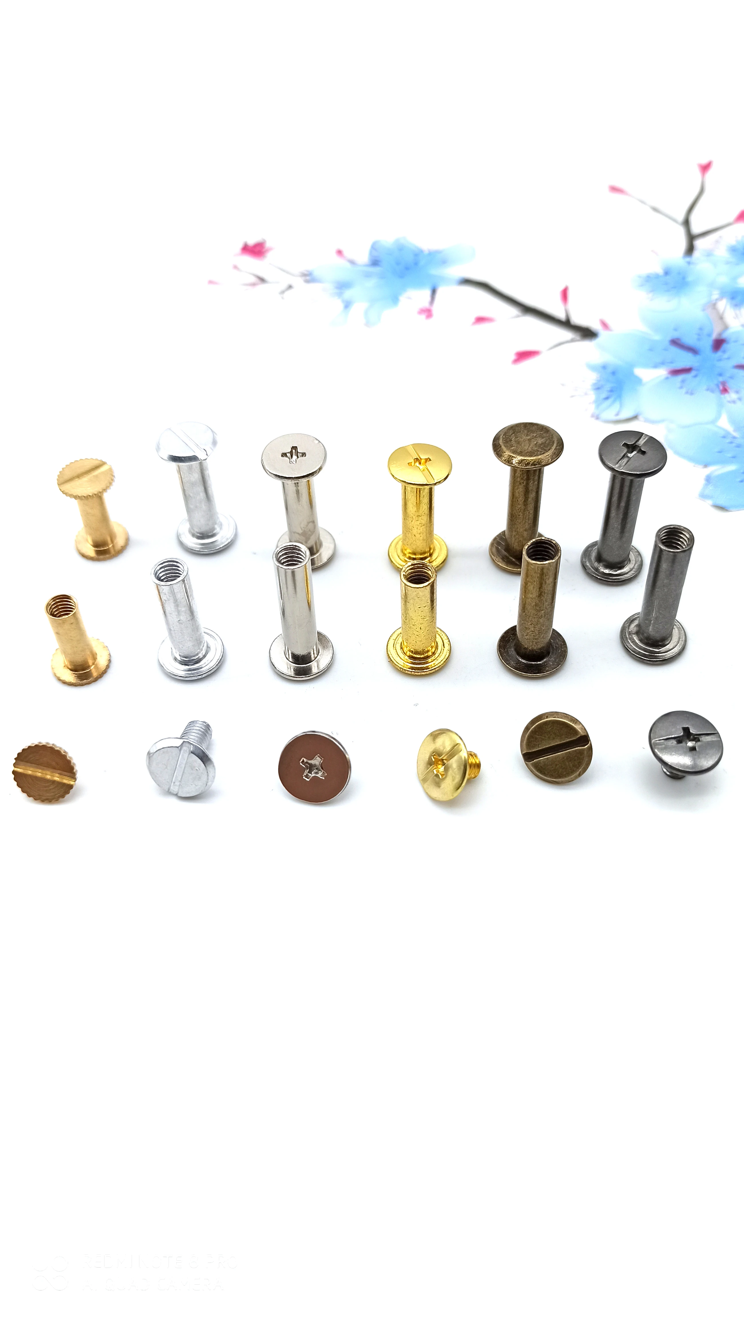 China factory custom m4 m5 titanium stainless steel brass chicago screw for leather belt male female chicago book binding screw