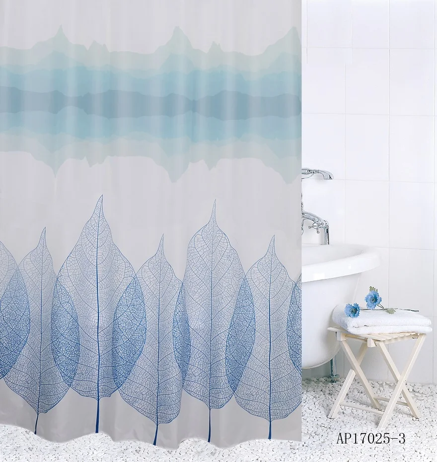 Bathroom curtain/ OEM custom 3D printed 100% polyester fabric shower curtain