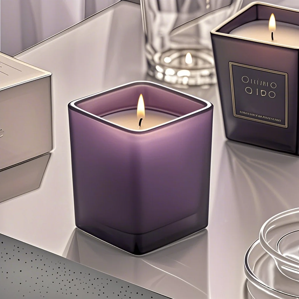 custom private label unique candle holder frosted empty square glass jars 3oz 10oz candle jars with wooden lids