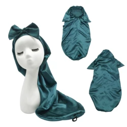 women large braid satin hair bonnets silk bonnet with tie edge band adjustable night sleep bonnet hat