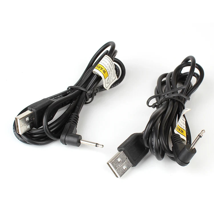 Custom USB 2.0 Connector to 2.5mm 2 pole round audio aux jack charge cable DC Barrel USB charging cables for headphone earphone