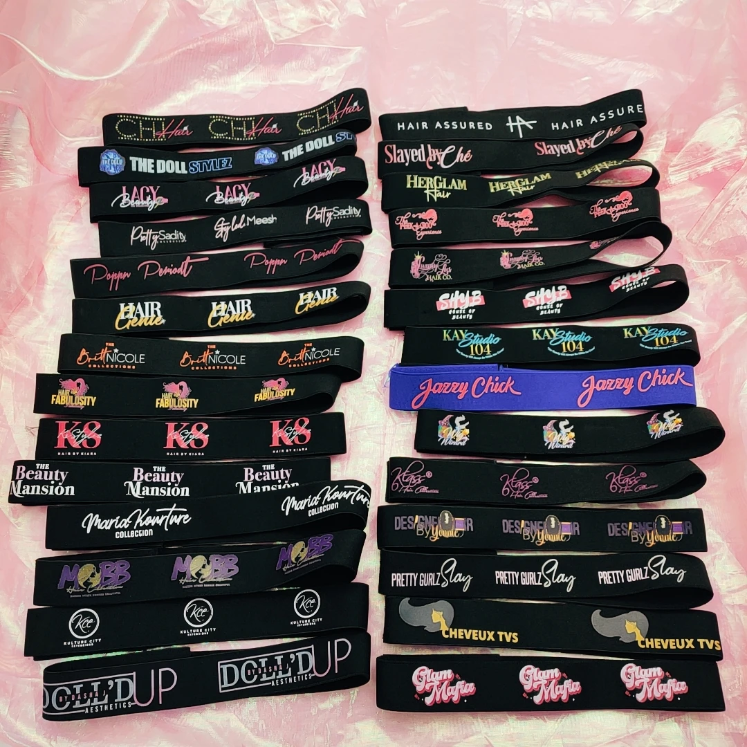 Custom Adjustable Ear Protective Lace Band Edge Banding with Protector Pads Covers Muff Wig Elastic Hair Bands for