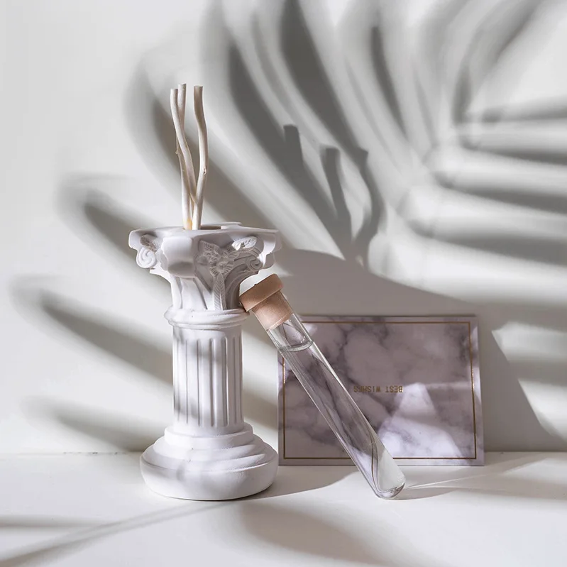 Small Ceramic Candle Holder Round Pillar with Box Fragrance Oil Sticks Incense Luxury Candle Holder Centerpiece for Wedding