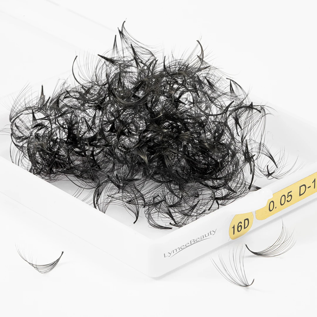 Handmade 6d 8d 12d 14d Rapid Mega Wispy Storage Lash Tray 500 Eyelash Extensions Pointy Base Promade Volume Fans Loose