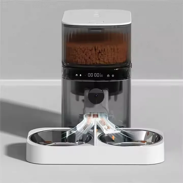 Smart 5L кормушка для домашних животных с двумя портами кормления Wi-Fi пультом дистанционного управления и видеозаписывающей камерой