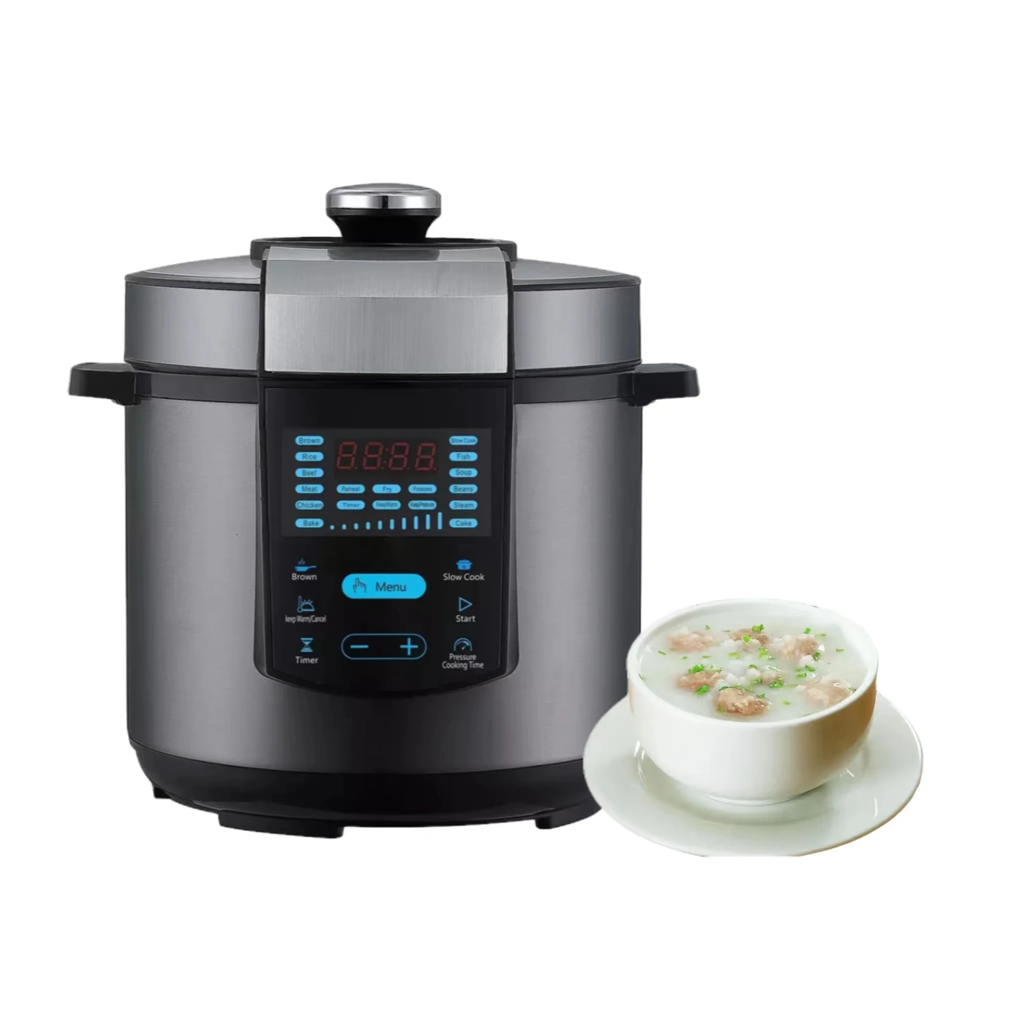 Drum Shape 6Quart 14-in-1time preset Stainless Steel Pot Electric Pressure Cooker