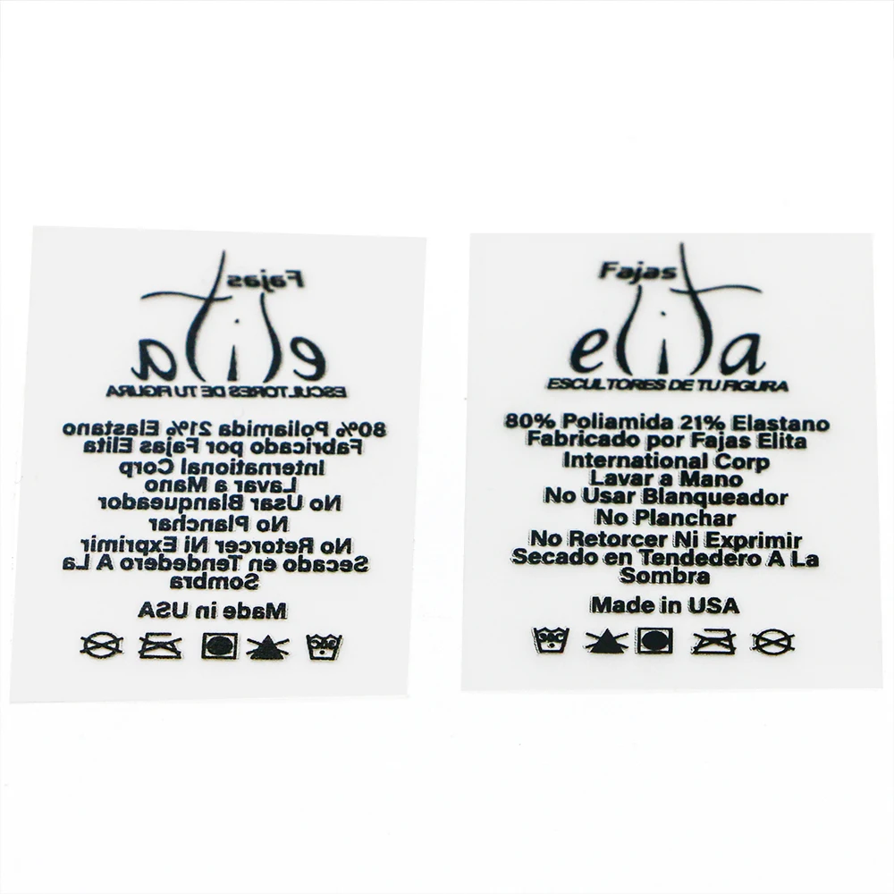 private label apparel print label on fabric swimwear tags transfer heat custom print clothing silicon patch for clothing