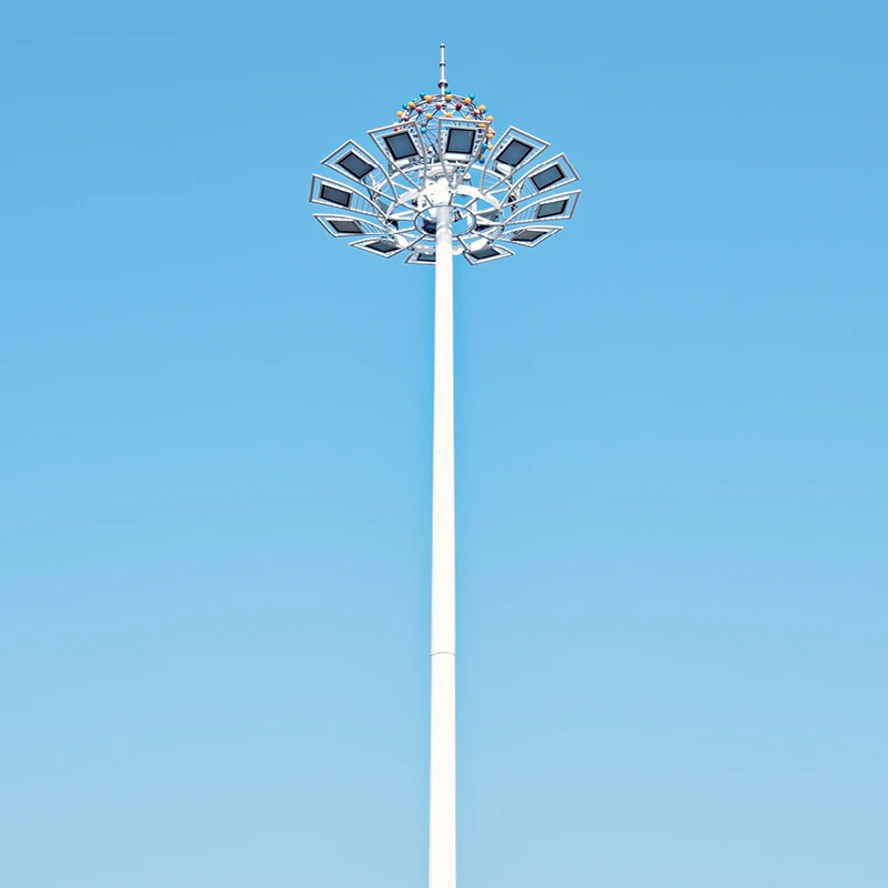 15m Sports Stadium Ptz Camera Telescopic Antenna Pole High Mast Lighting Pole With Artificial Ladder