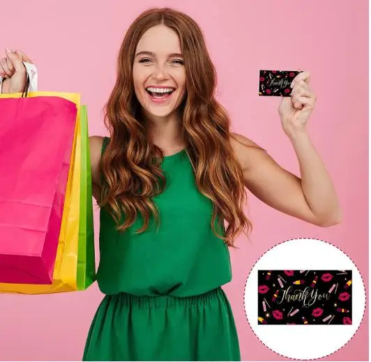 High Quality Custom Thank You Cards Design Gold Foil Business Card Printing for Small Business