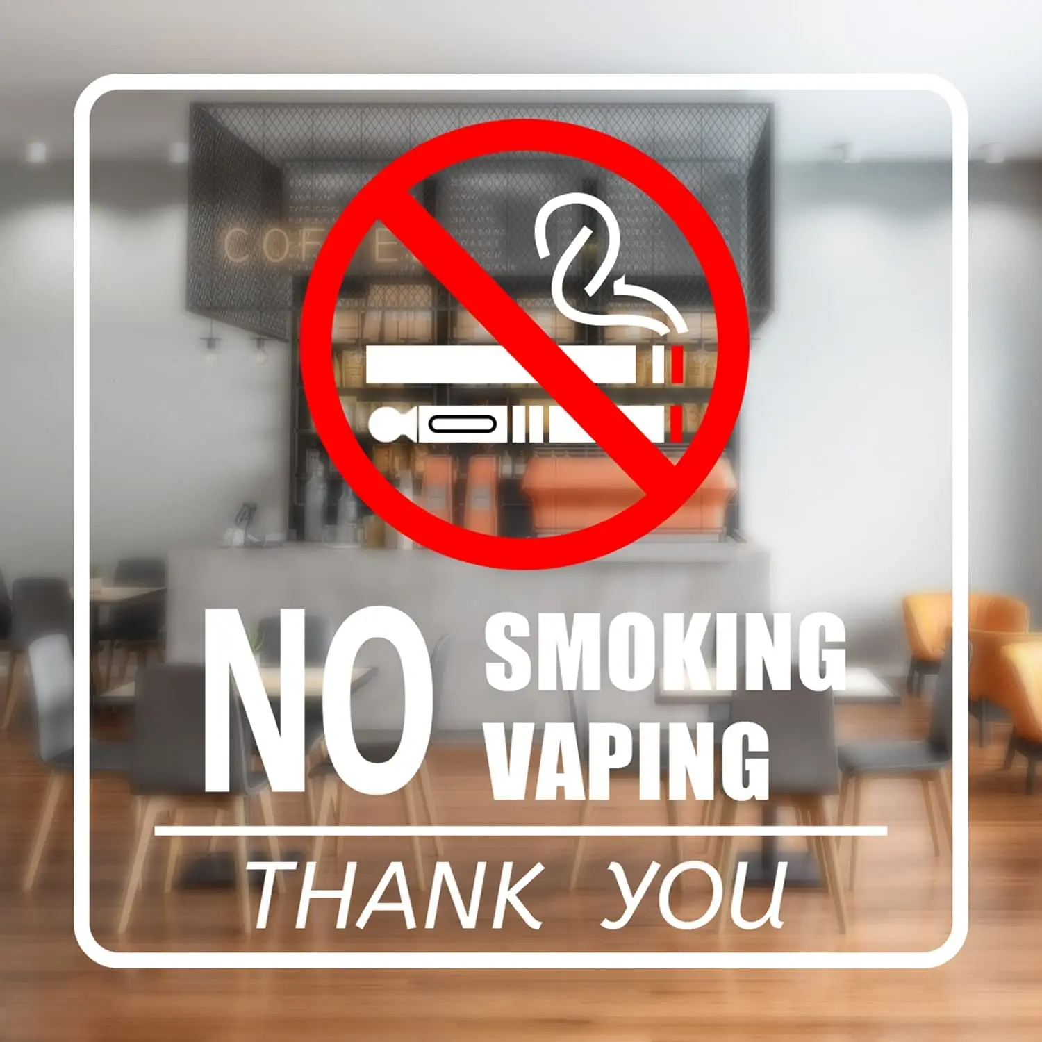 Wholesale 6X6 Waterproof Clear No Smoking Window Sticker Vinyl No Smoking No Vaping Sign Decals for Vehicles