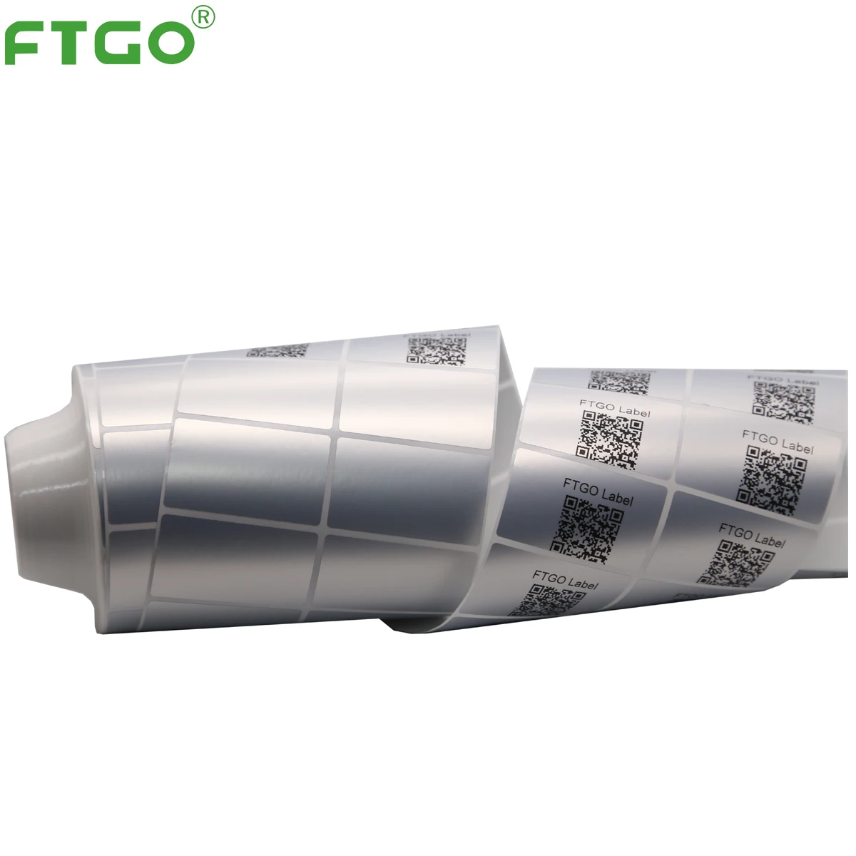 
FTGO PET adhesive label PET self-adhesive reel material packaging label outdoor label Logo White Sticker roll 