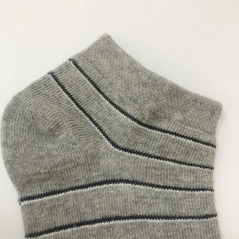 
Silver Striped Cotton Hosiery Spring and Autumn Gray Low Cut Socks Women Socks 