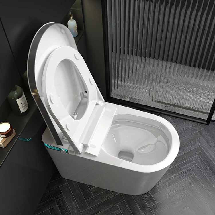Luxury Bathroom Ceramic Smart Toilet with Automatic Flush Heated Toilet Seat One Piece Graphic Design Bathroom Modern Ceramic