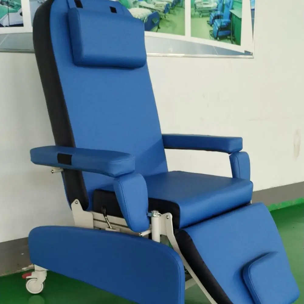 Passion medical recliner chair, manual dialysis chair with table and IV pole
