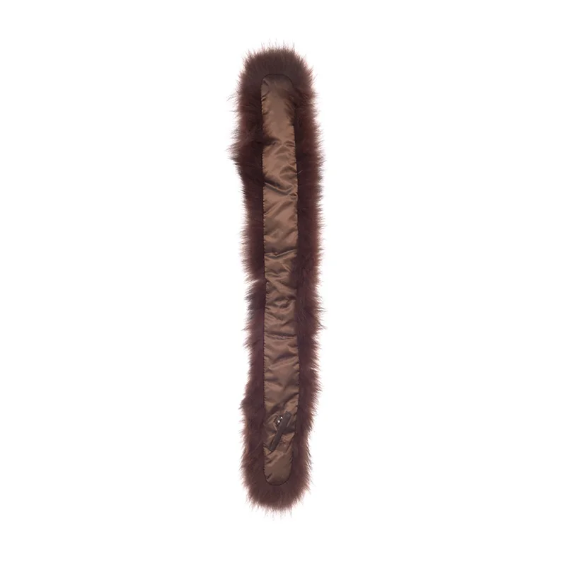 Jtfur Fluffy Fur Trim Detachable Short Real Fox Fur Collar Women Wool Coats Big Fur Collar