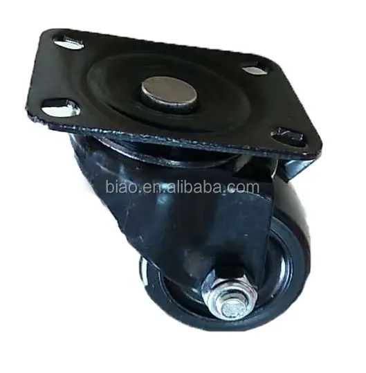 High Quality Light Duty Top Plate Sand Blast Fork Blue PU Swivel Caster Wheel 50mm