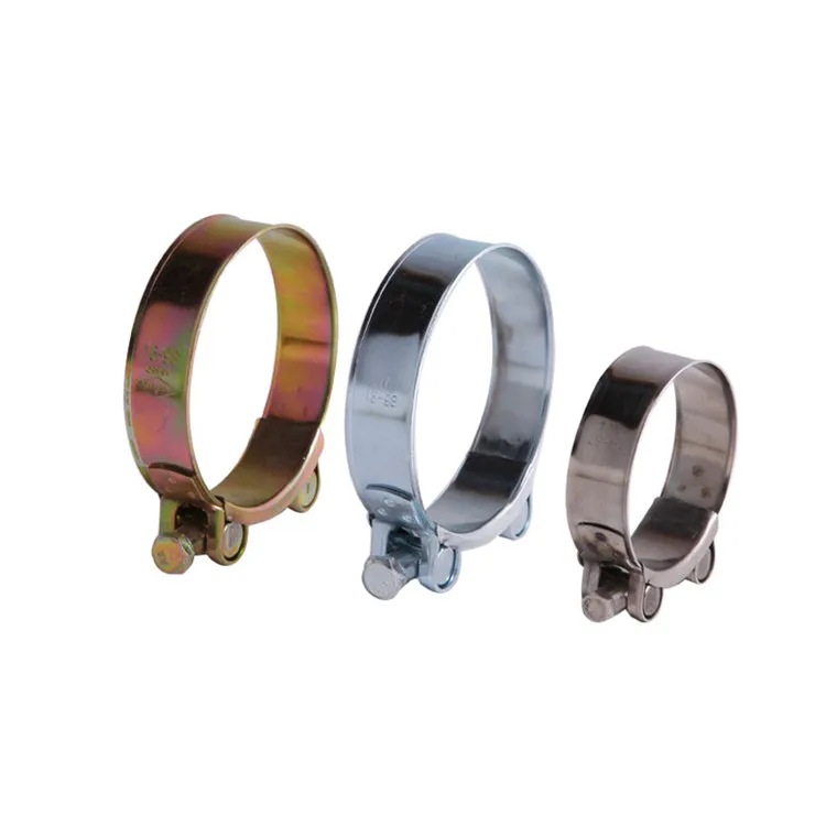 China Stainless Steel Hose Clamps Heavy Duty T Bolt Exhaust Pipe Clips Tube Fixing Clamps Metal Fastener Repair Clamps